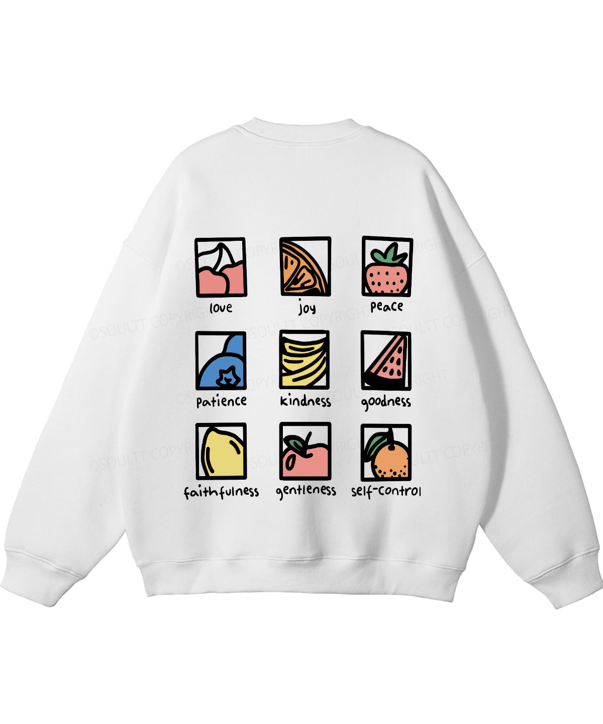 Fruit Of The Spirit Double Sided Christian Sweatshirt