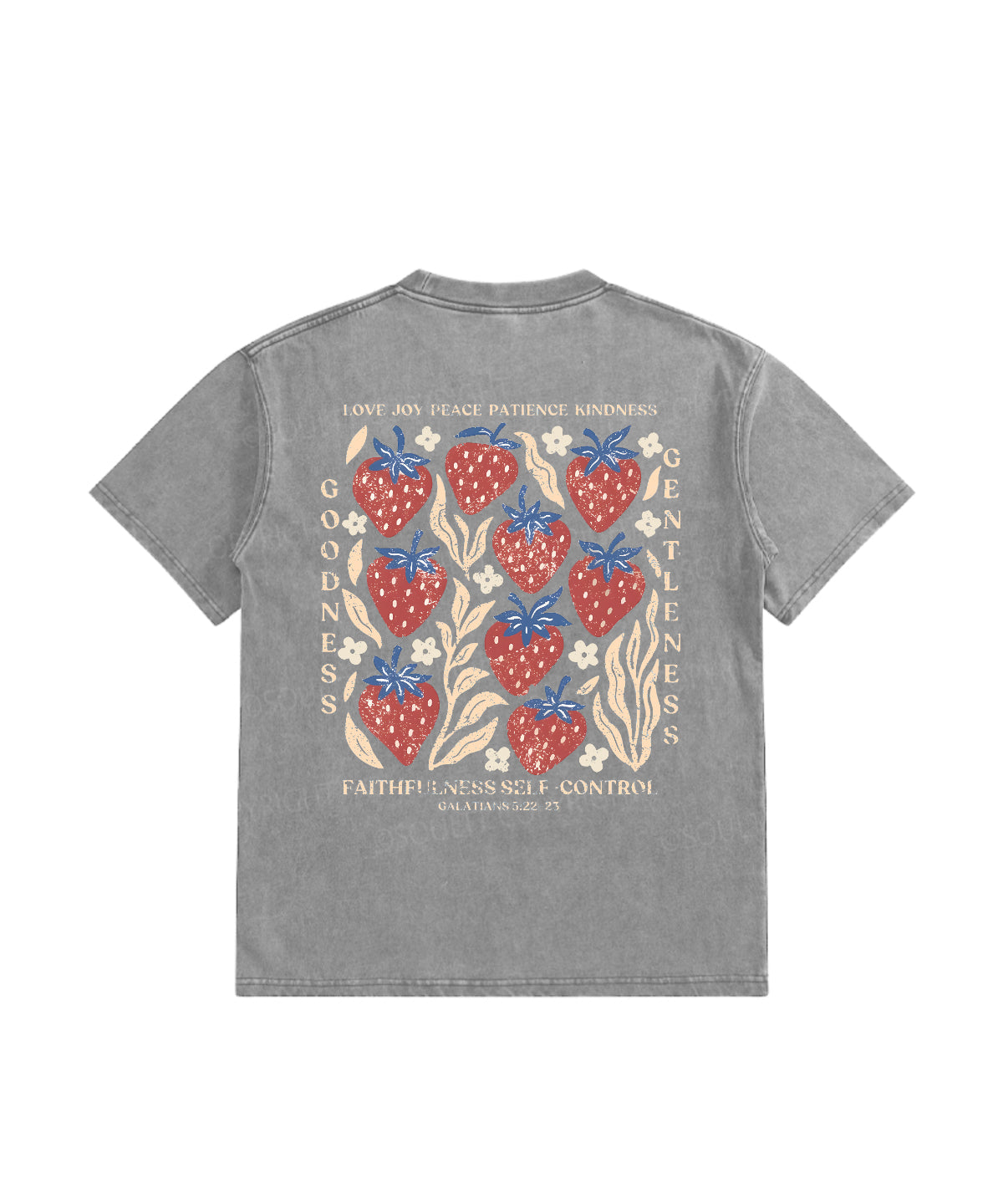 Kids Fruit Of The Spirit Double Sided Washed Christian T-shirt