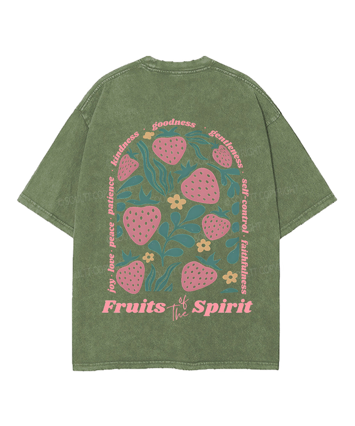 Fruit Of The Spirit Double Sided Unisex Washed Christian T-shirt