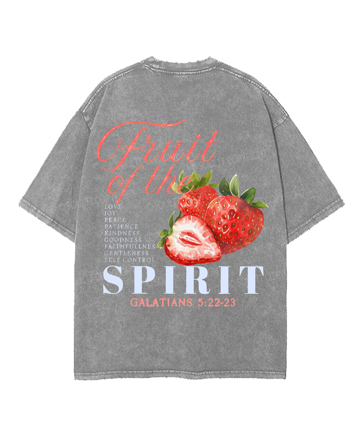 Fruit Of The Spirit Double Sided Unisex Washed Christian T-shirt