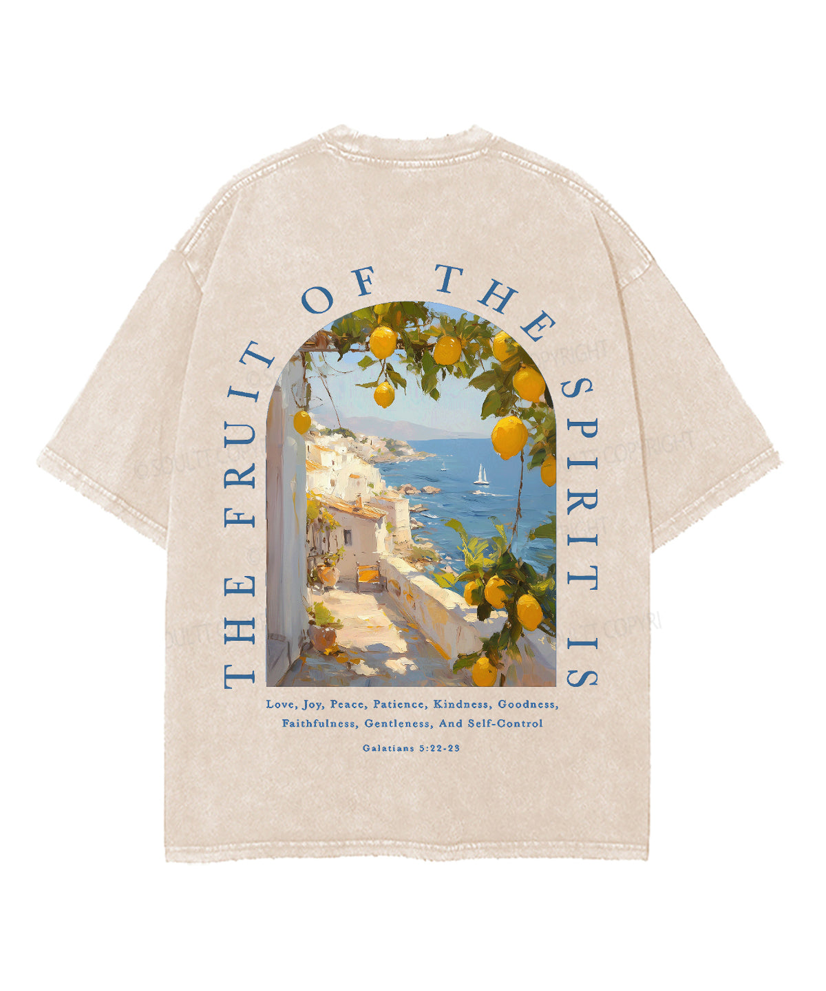 Fruit Of The Spirit Double Sided Unisex Washed Christian T-shirt