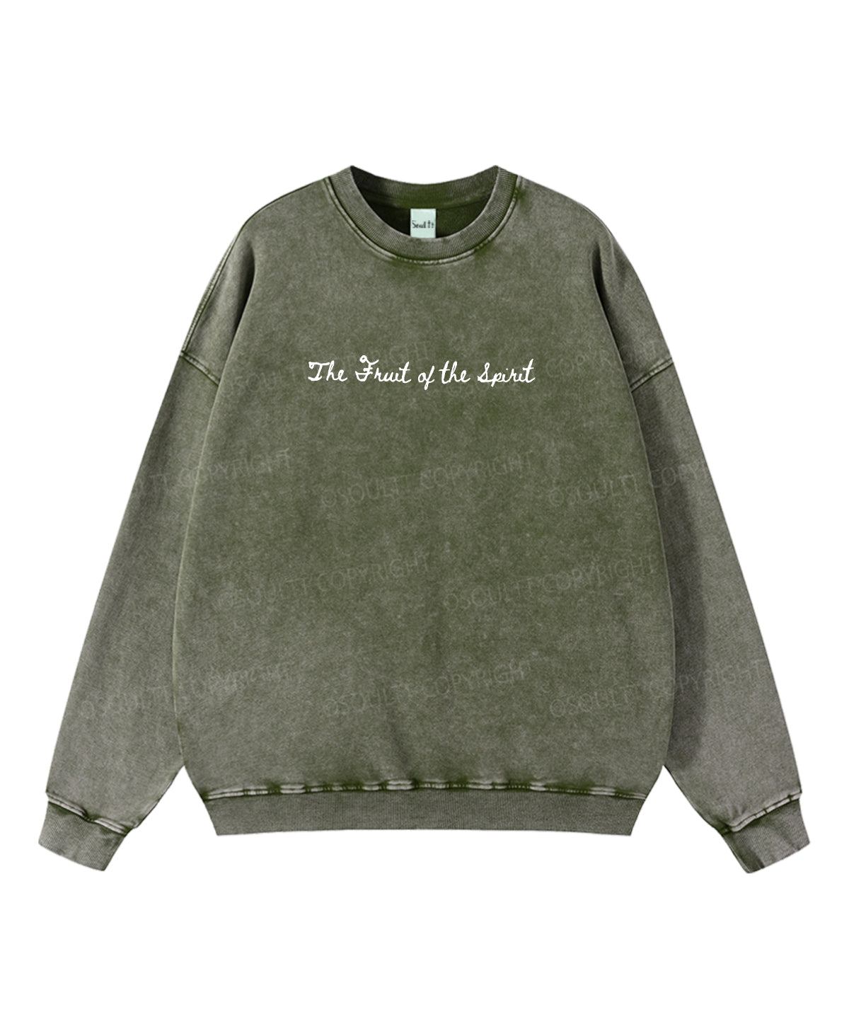 Fruit Of The Spirit Double Sided Washed Christian Sweatshirt