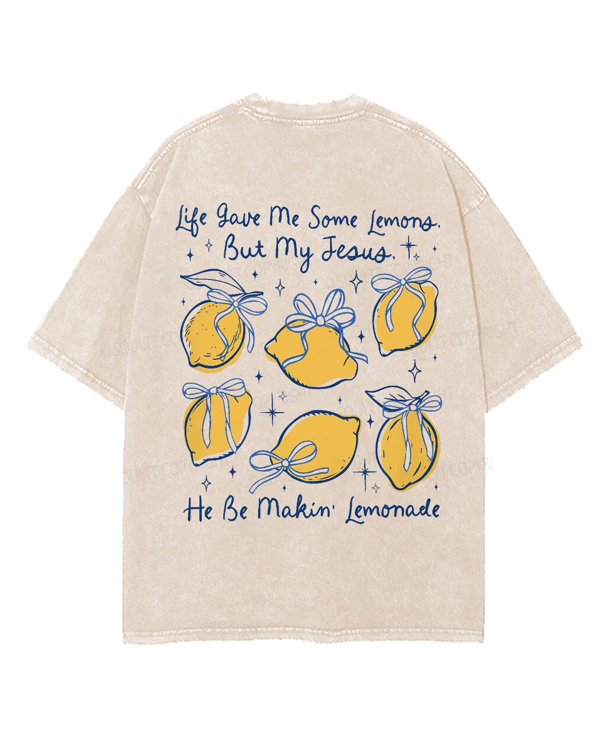 Life Give Me Some Lemons Double Sided Unisex Washed Christian T-shirt