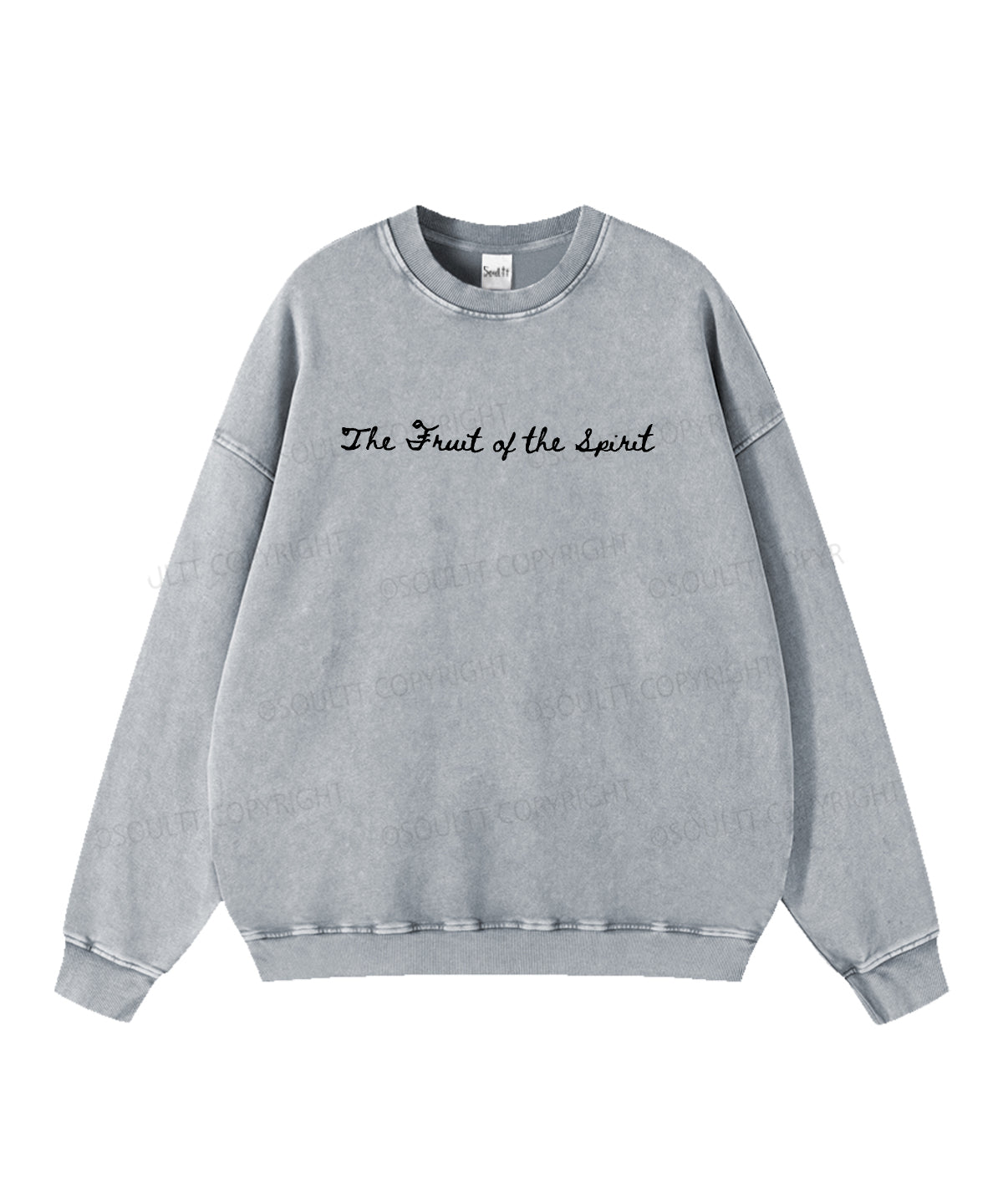 Fruit Of The Spirit Double Sided Washed Christian Sweatshirt