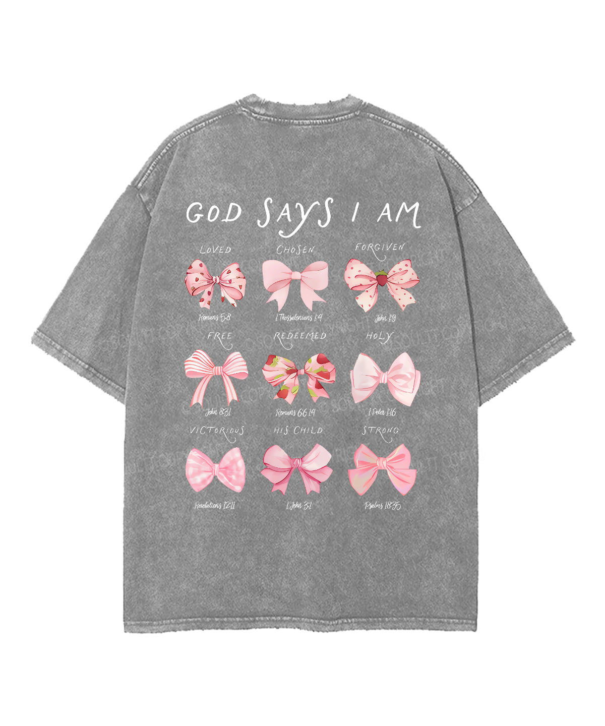God Says I Am Double Sided Unisex Washed Christian T-shirt