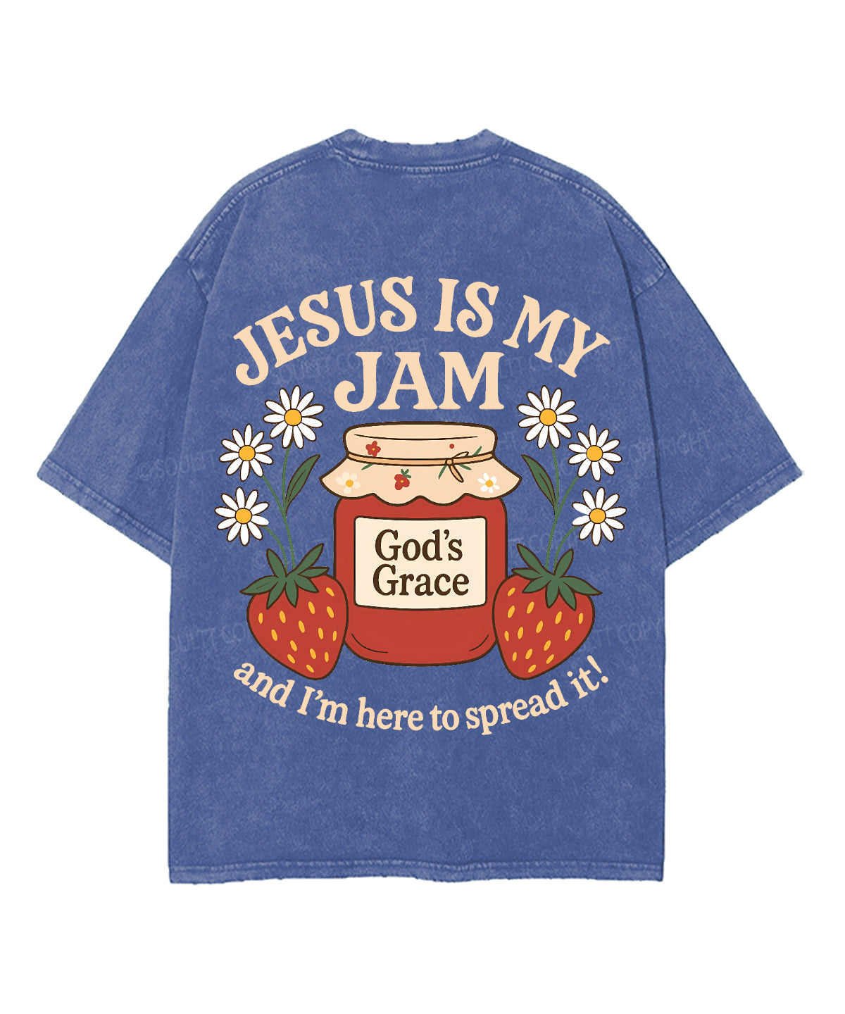 Jesus Is My Jam Double Sided Unisex Washed Christian T-shirt