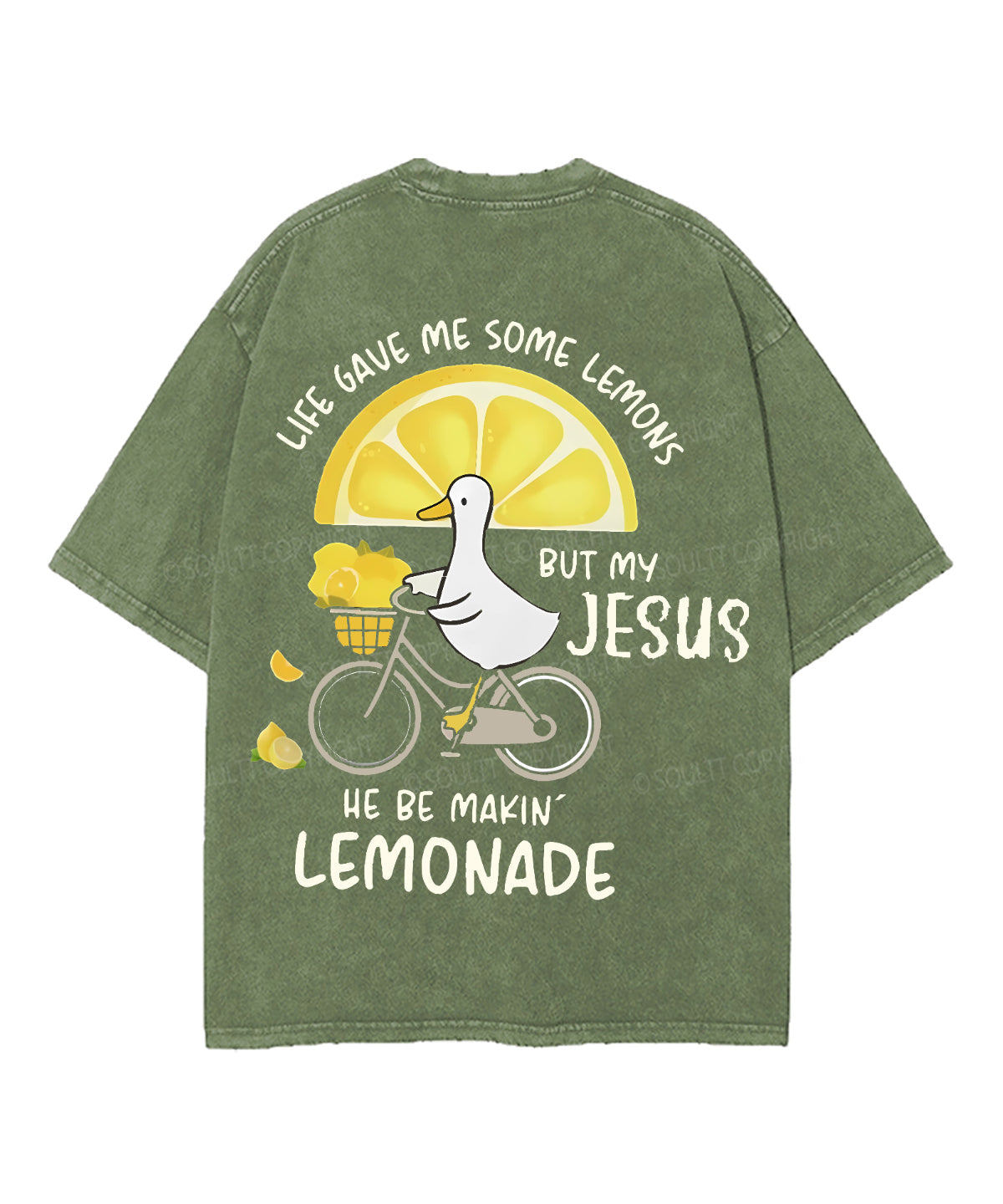 Life Gave Me Some Lemons Double Sided Unisex Washed Christian T-shirt