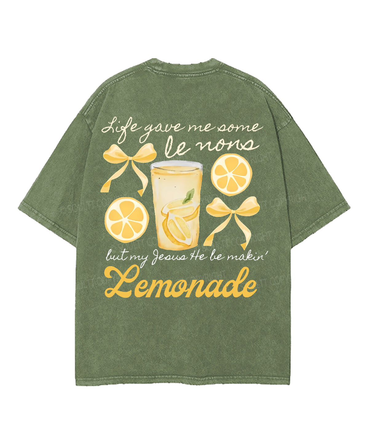 Life Gave Me Some Lemons Double Sided Unisex Washed Christian T-shirt