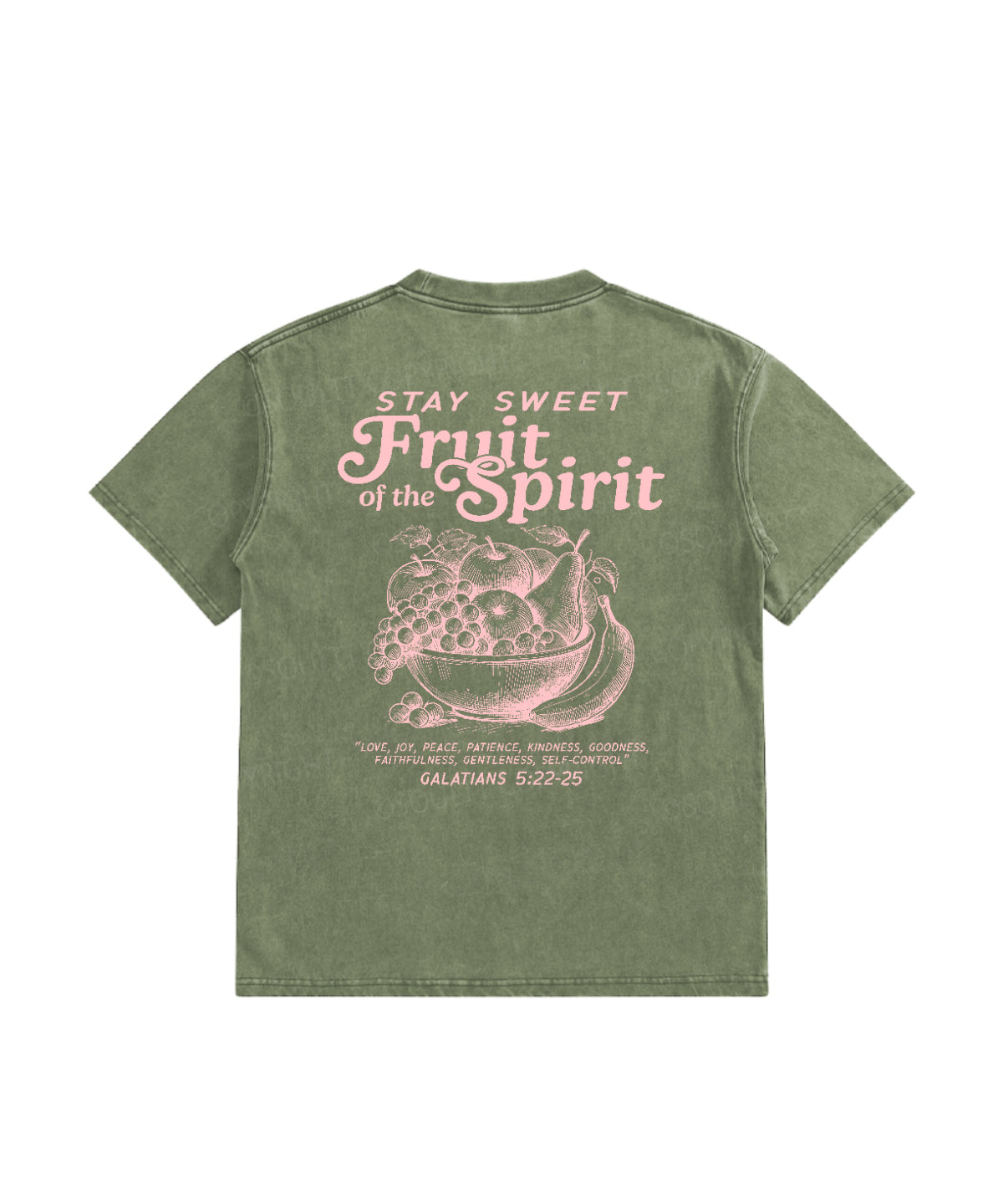 Kids Fruit Of The Spirit Double Sided Washed Christian T-shirt