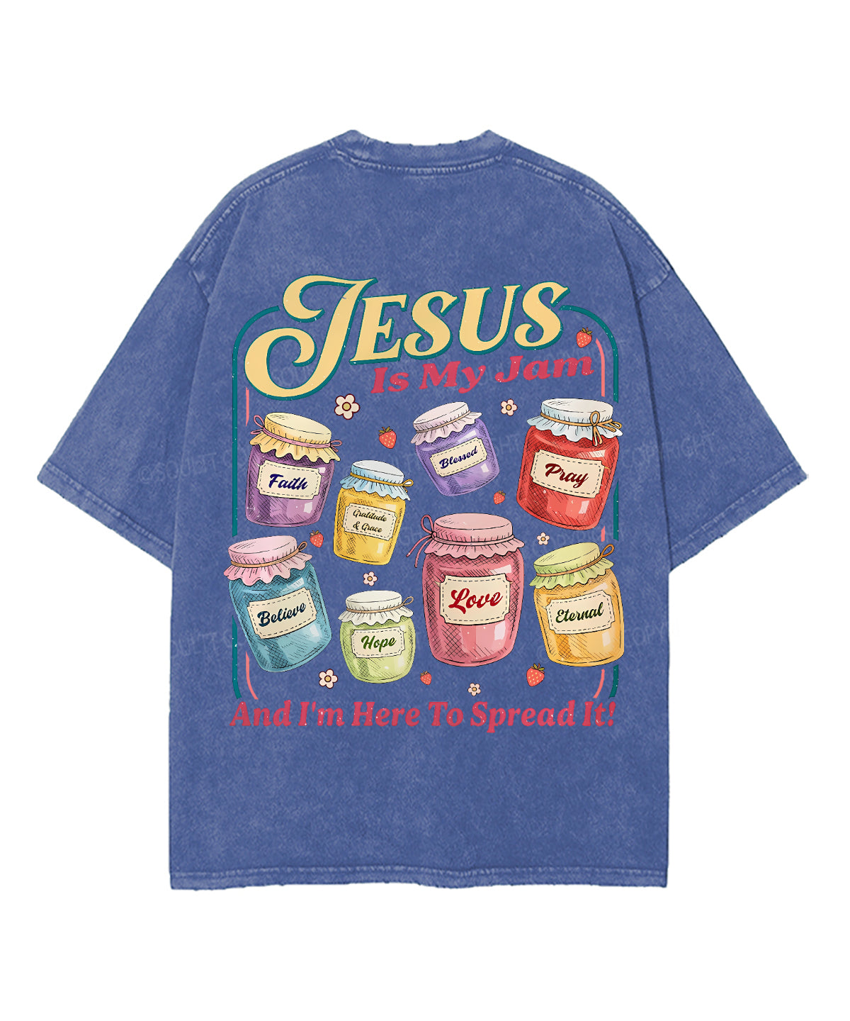 Jesus Is My Jam Double Sided Unisex Washed Christian T-shirt