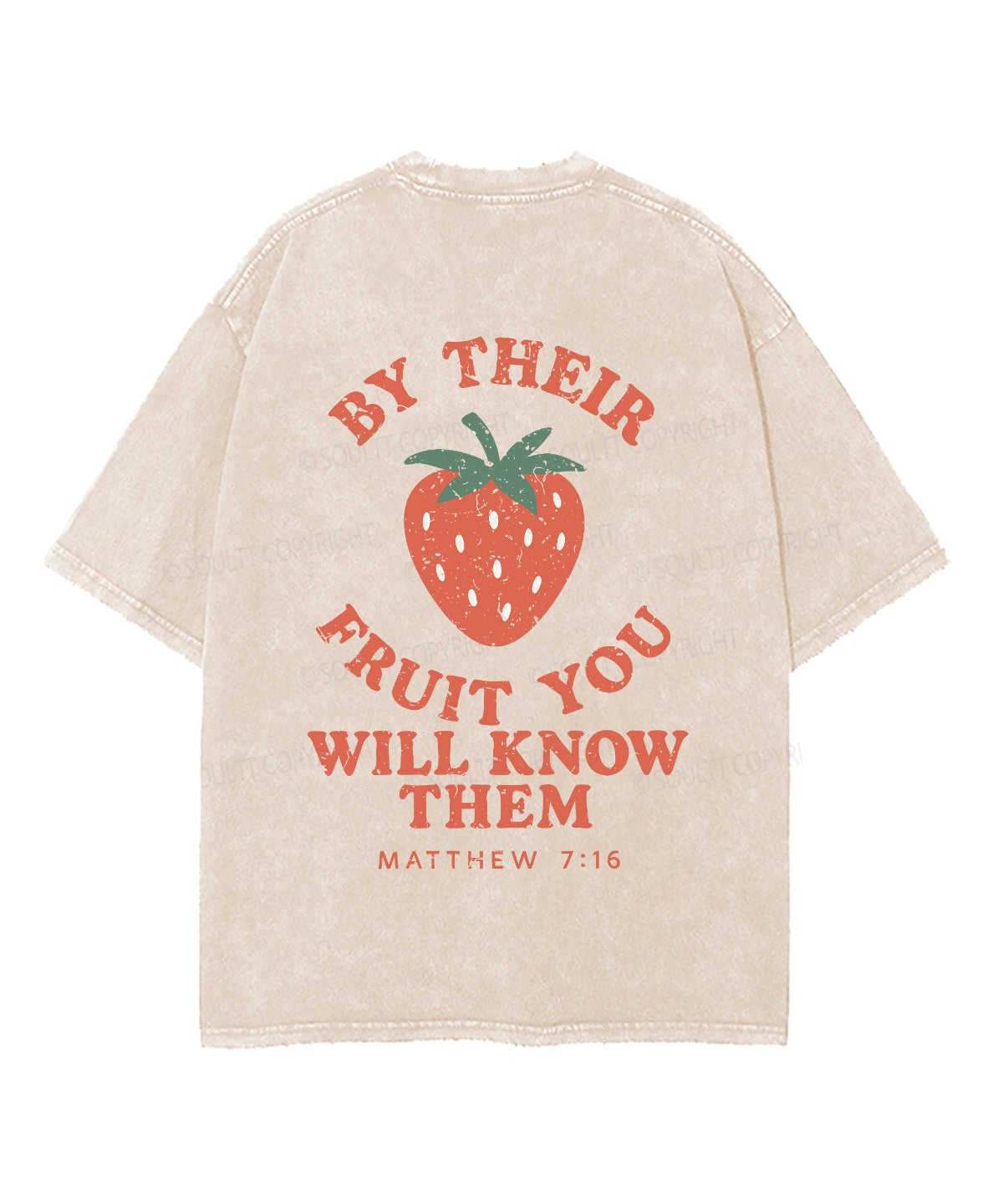 BY THEIR FRUIT YOU WIL KNOW THEM Double Sided Unisex Washed Christian T-shirt