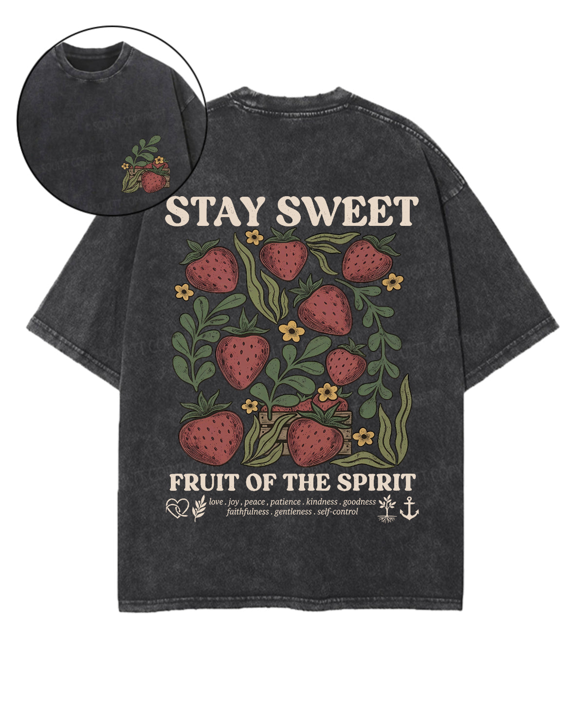Fruit Of The Spirit Double Sided Unisex Washed Christian T-shirt