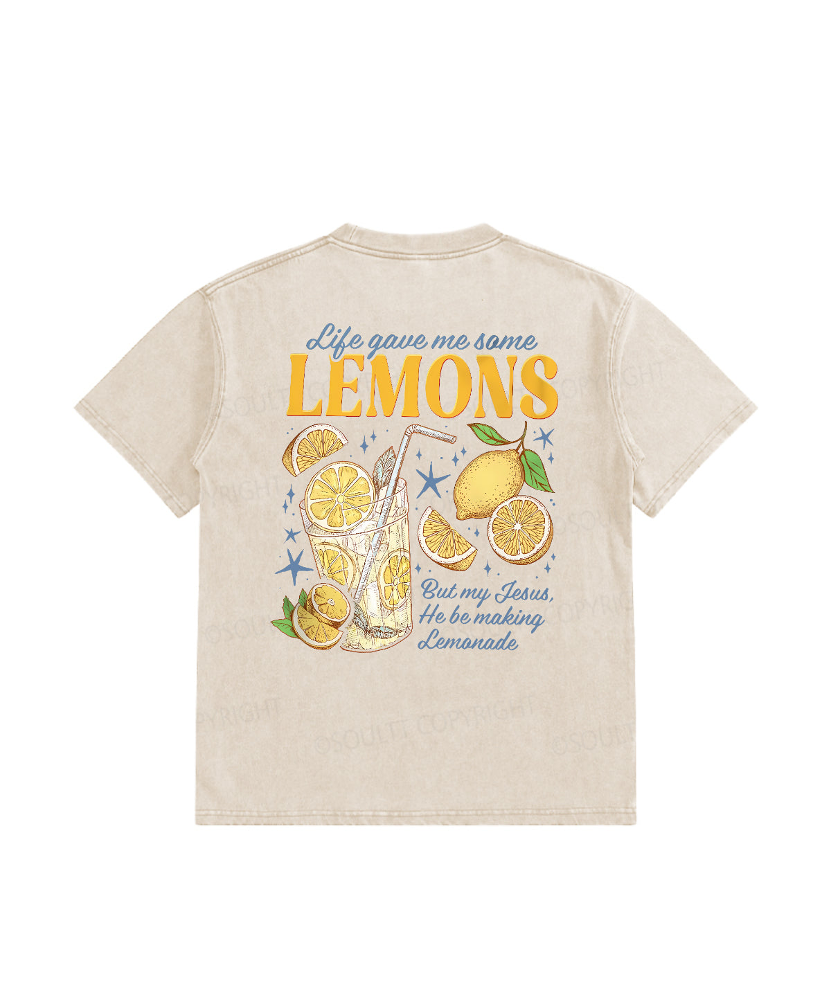 Kids Life Gave Me Some Lemons Double Sided Washed Christian T-shirt