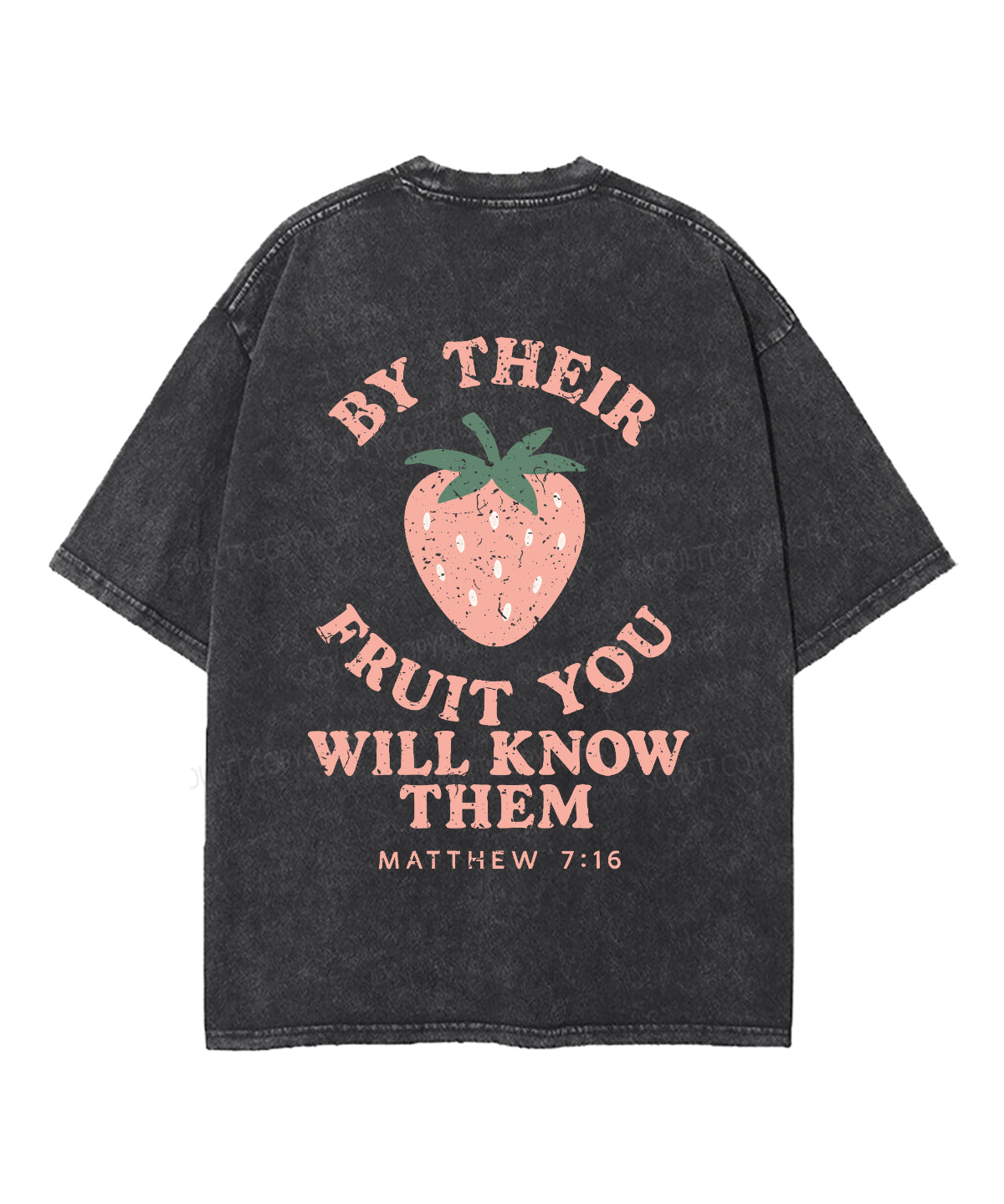 BY THEIR FRUIT YOU WIL KNOW THEM Double Sided Unisex Washed Christian T-shirt