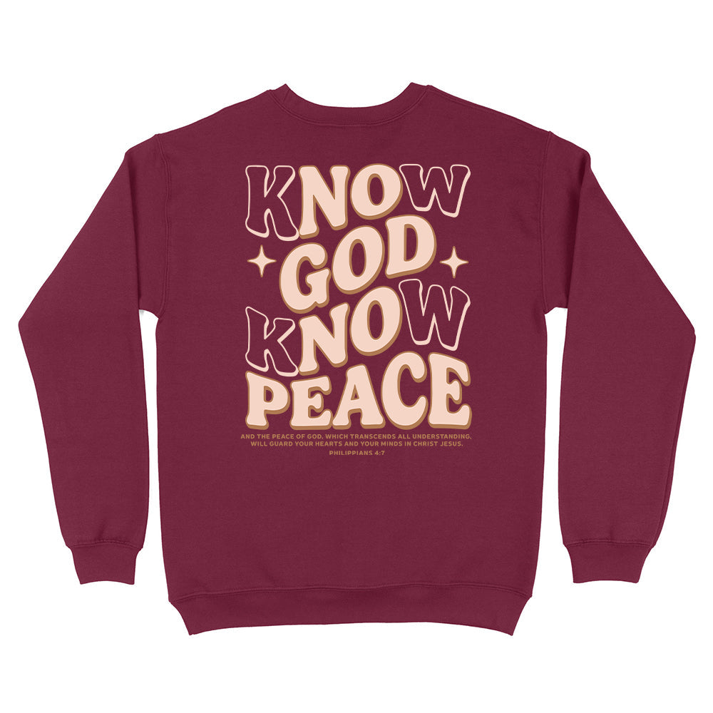 Know God Know Peace Christian Unisex Sweatshirt