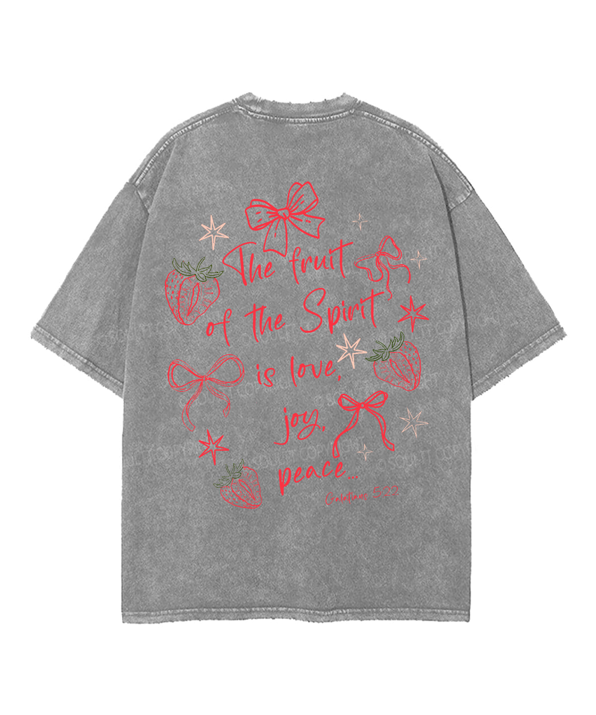 Fruit Of The Spirit Double Sided Unisex Washed Christian T-shirt