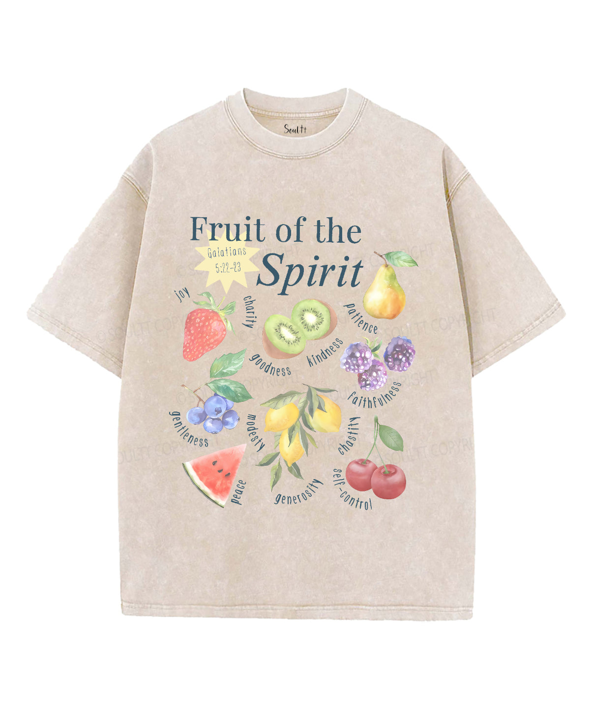 Fruit Of The Spirit Unisex Washed Christian T-shirt