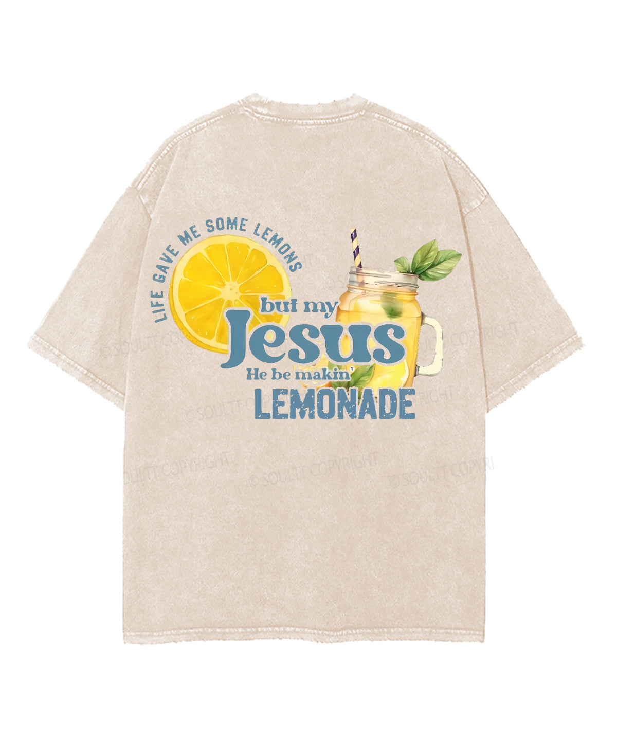 Life Gave Me Some Lemons Double Sided Unisex Washed Christian T-shirt