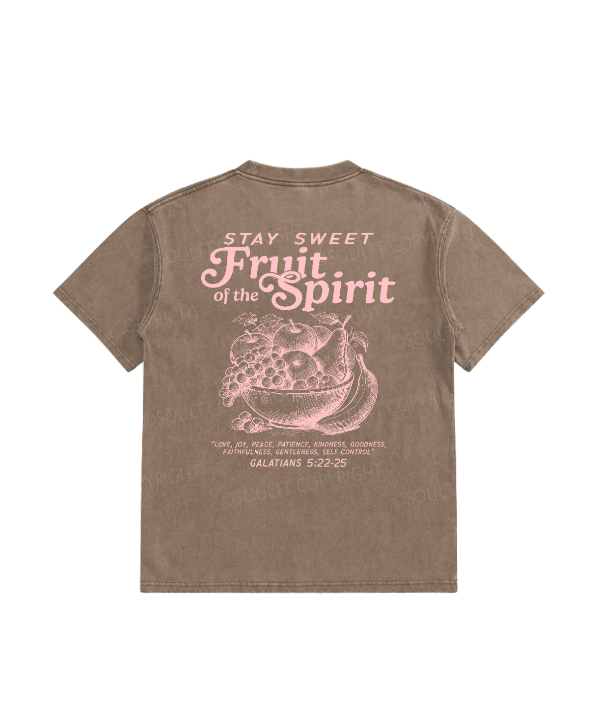Kids Fruit Of The Spirit Double Sided Washed Christian T-shirt