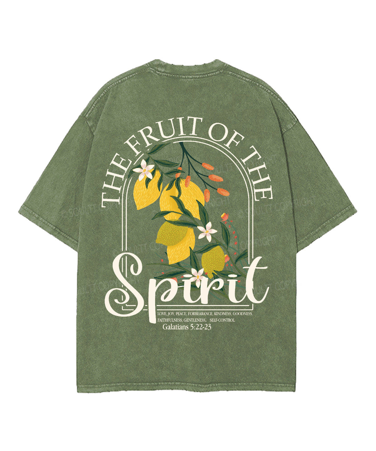 The Fruit Of The Spirit Double Sided Unisex Washed Christian T-shirt