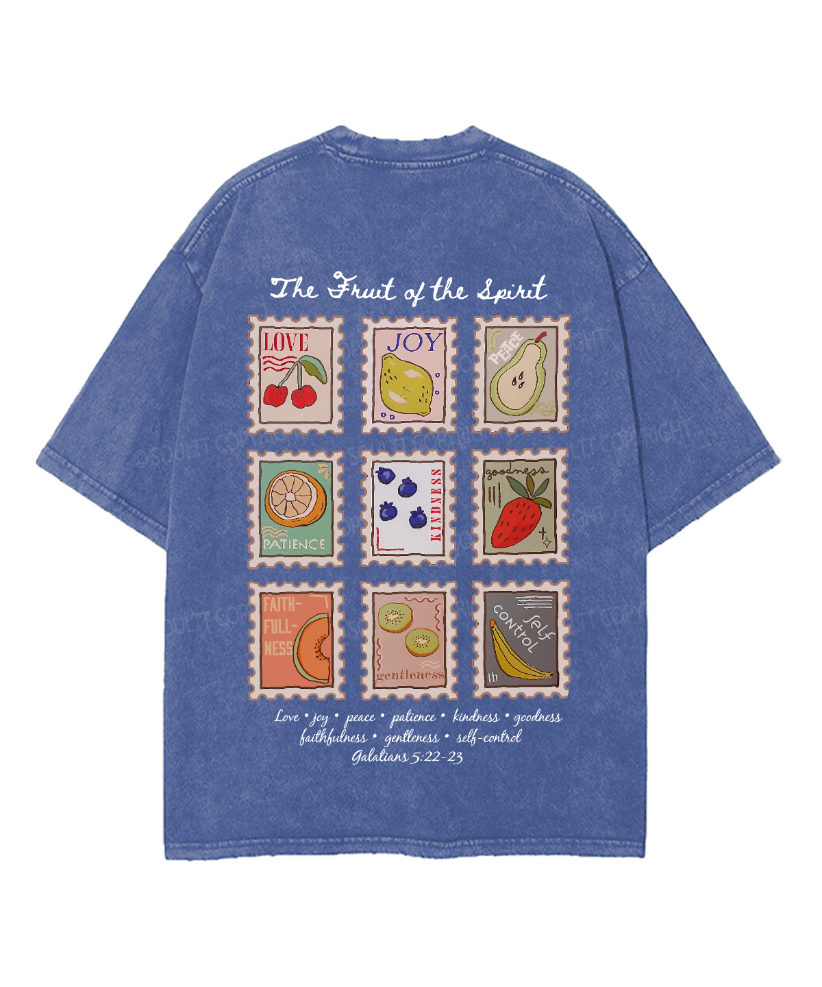 Fruit Of The Spirit Double Sided Unisex Washed Christian T-shirt