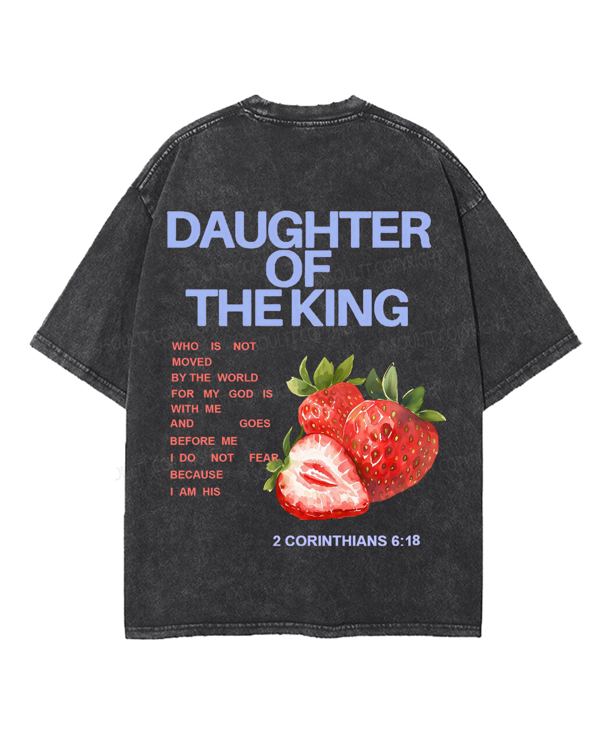 Daughter Of Theking Double Sided Unisex Washed Christian T-shirt