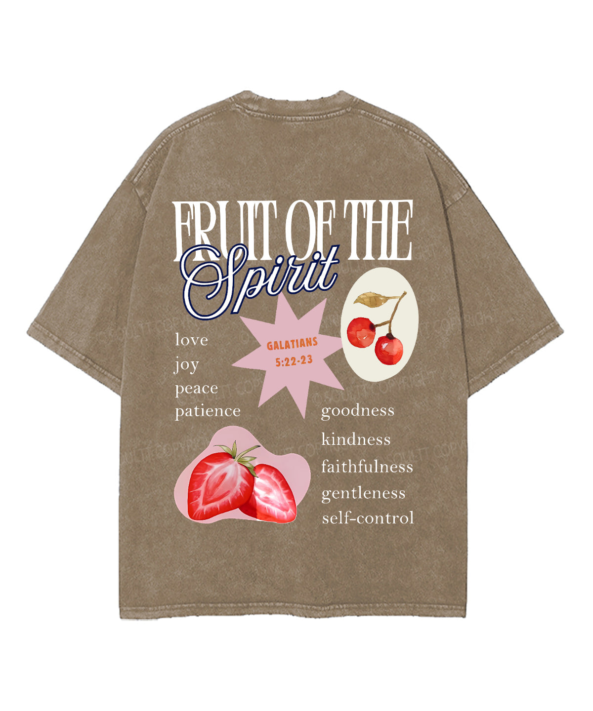 Fruit Of The Spirit Double Sided Unisex Washed Christian T-shirt