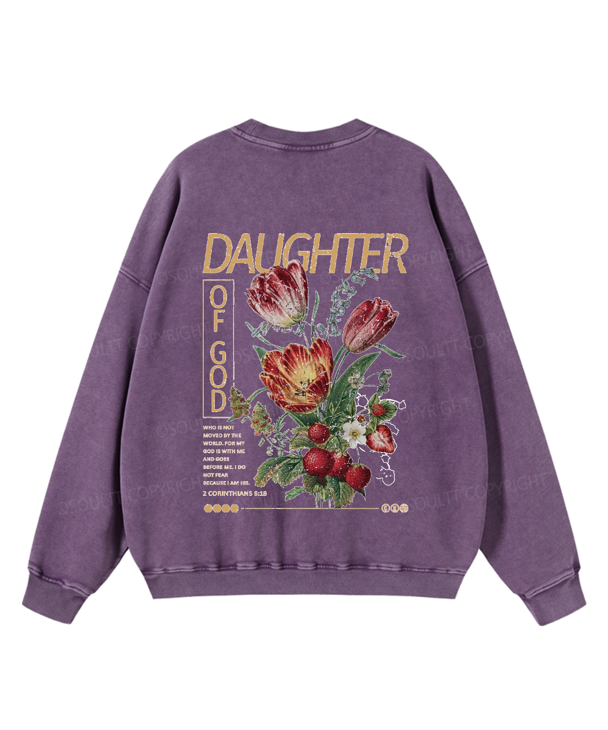 Daughter Of God Double Sided Washed Christian Sweatshirt