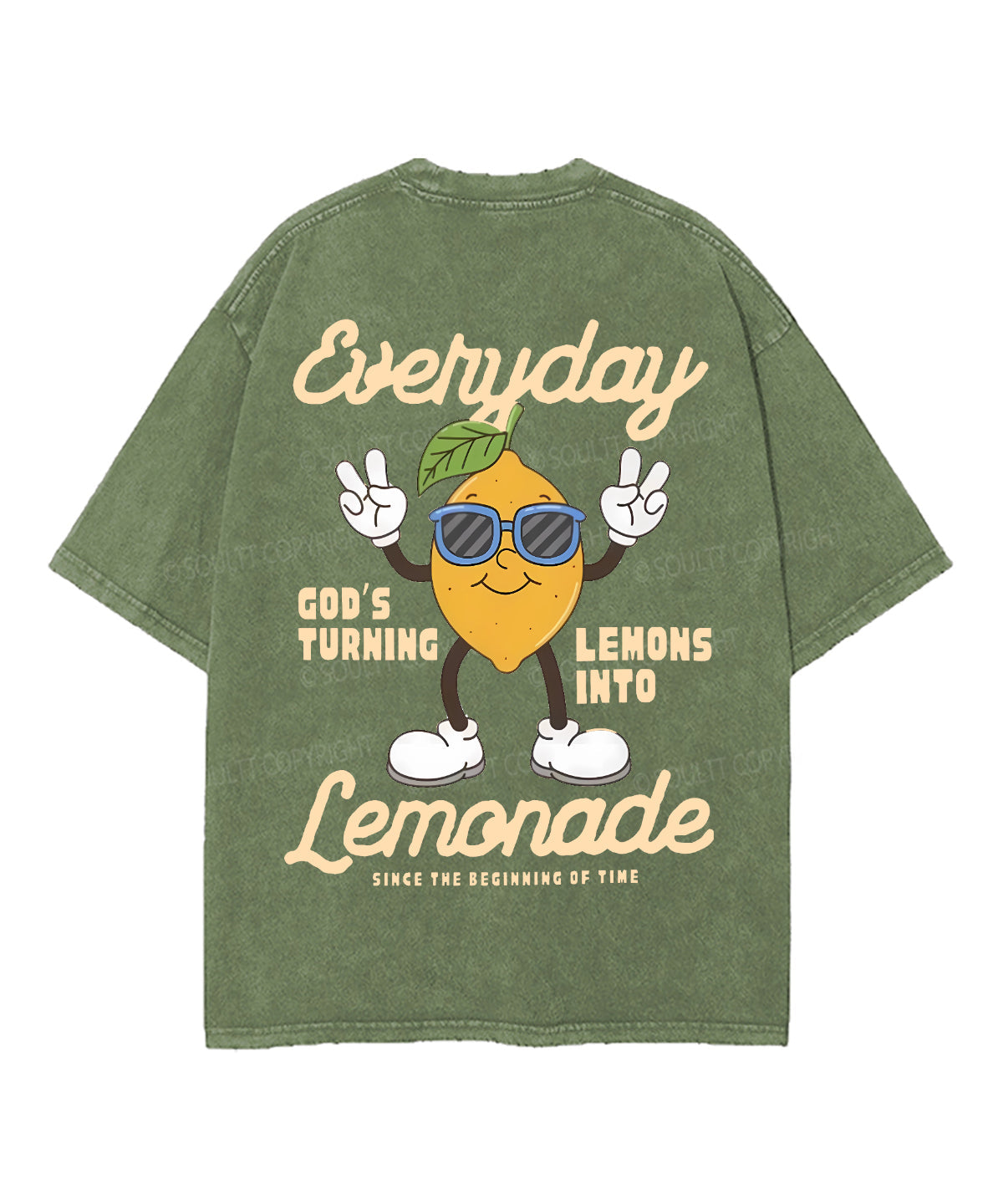 God's Turning Lemons Double Sided Unisex Washed Christian T-shirt