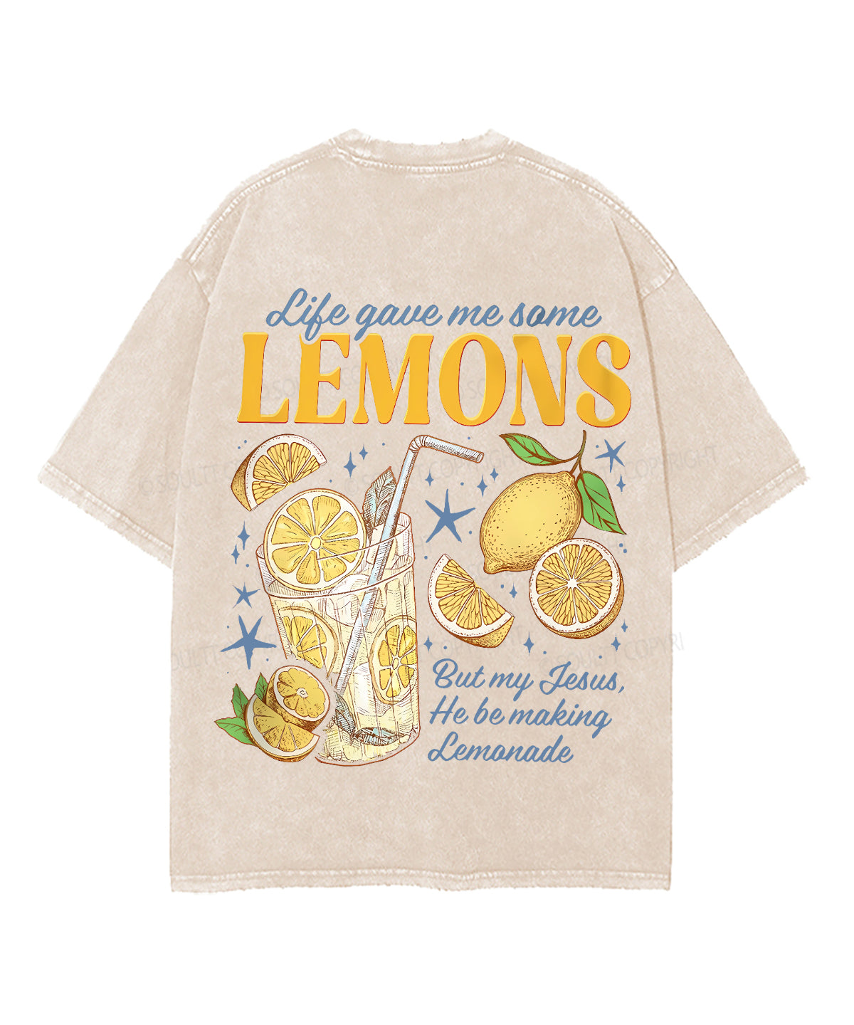 Life Gave Me Some Lemons Double Sided Unisex Washed Christian T-shirt
