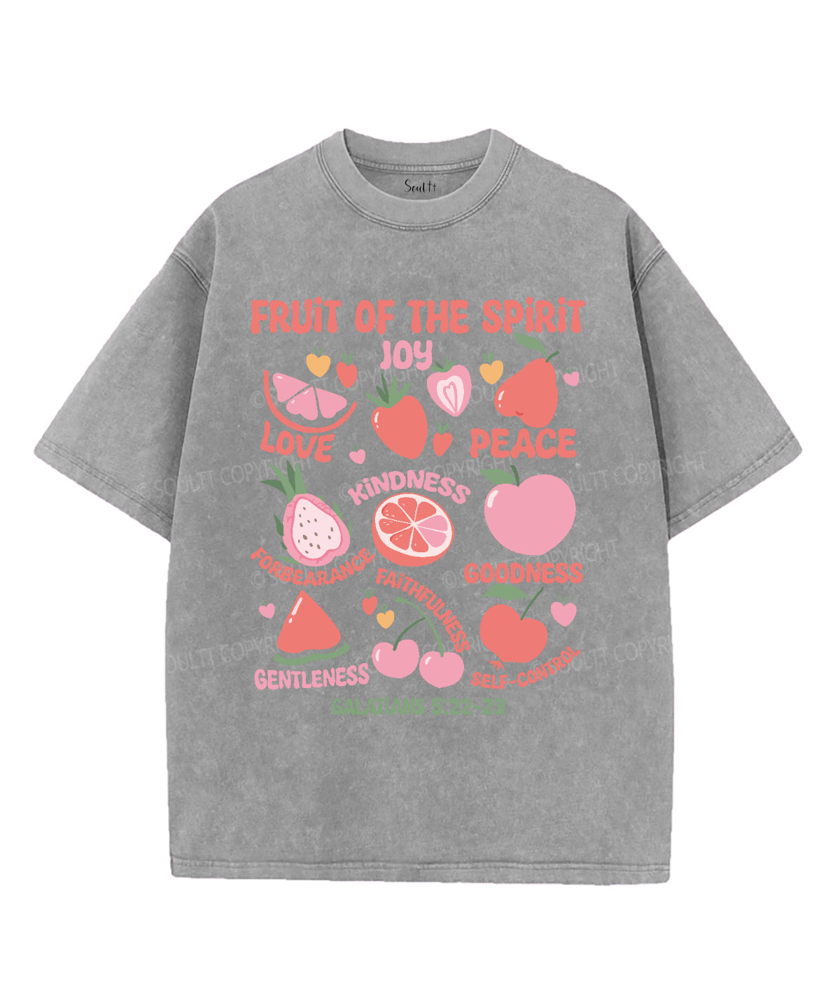 Fruit Of The Spirit Washed Christian T-shirt