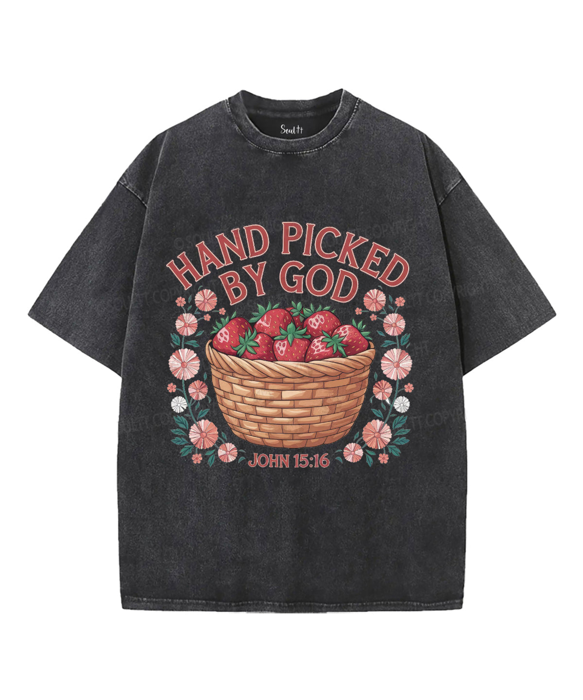 Hand Picked by God Unisex Washed Christian T-shirt