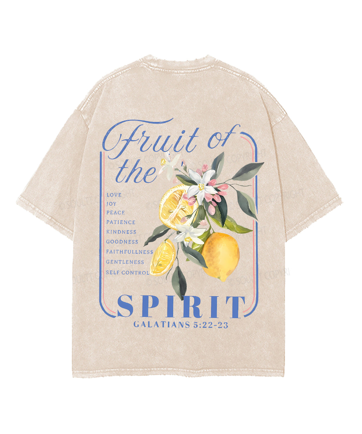 Fruit Of The Spirit Double Sided Unisex Washed Christian T-shirt