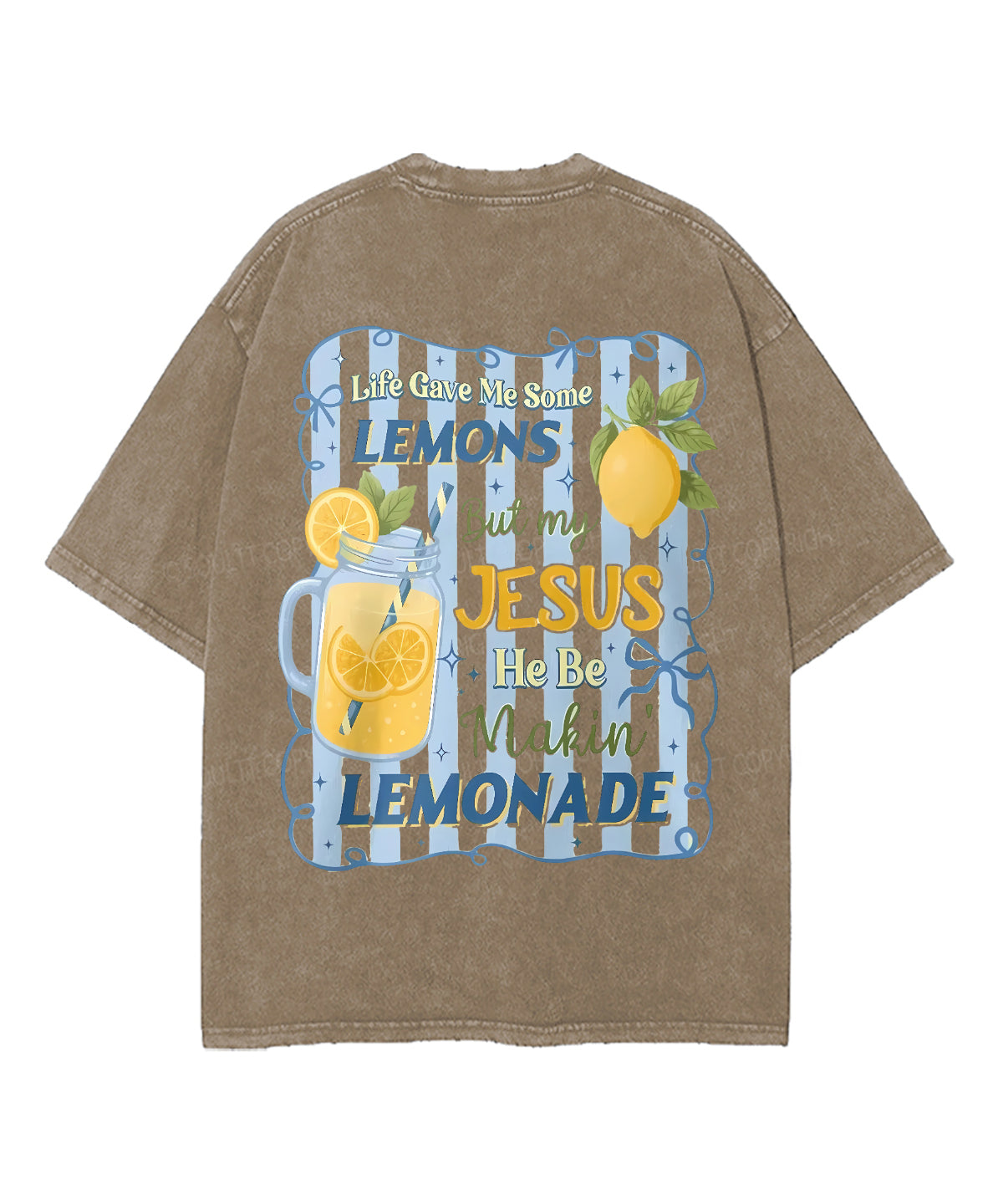 Life Gave Me Some Lemons Double Sided Unisex Washed Christian T-shirt