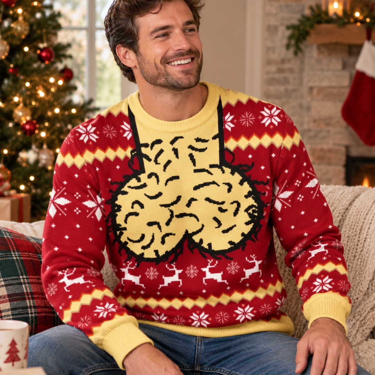Funny Hairy Balls Ugly Christmas Sweater – Naughty Adult Gag Holiday Sweatshirt