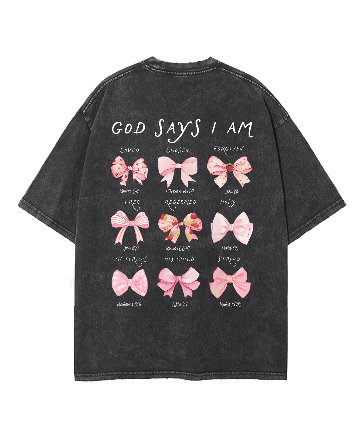 God Says I Am Double Sided Unisex Washed Christian T-shirt