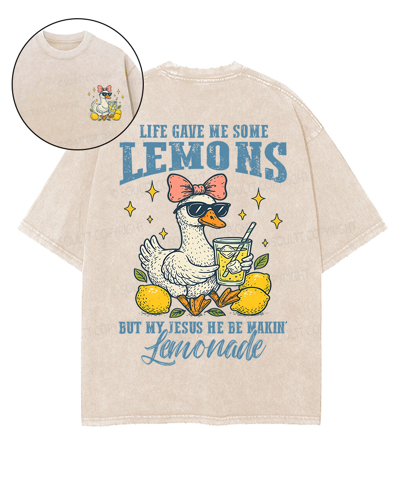 Life Gave Me Some Lemons Double Sided Unisex Washed Christian T-shirt