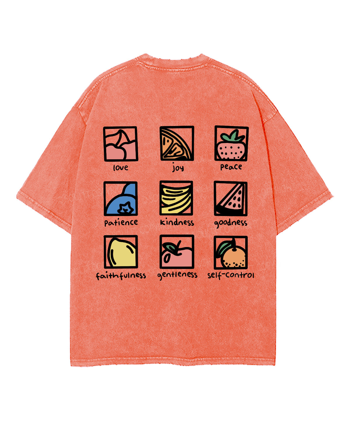 Fruit Of The Spirit Double Sided Washed Christian T-shirt