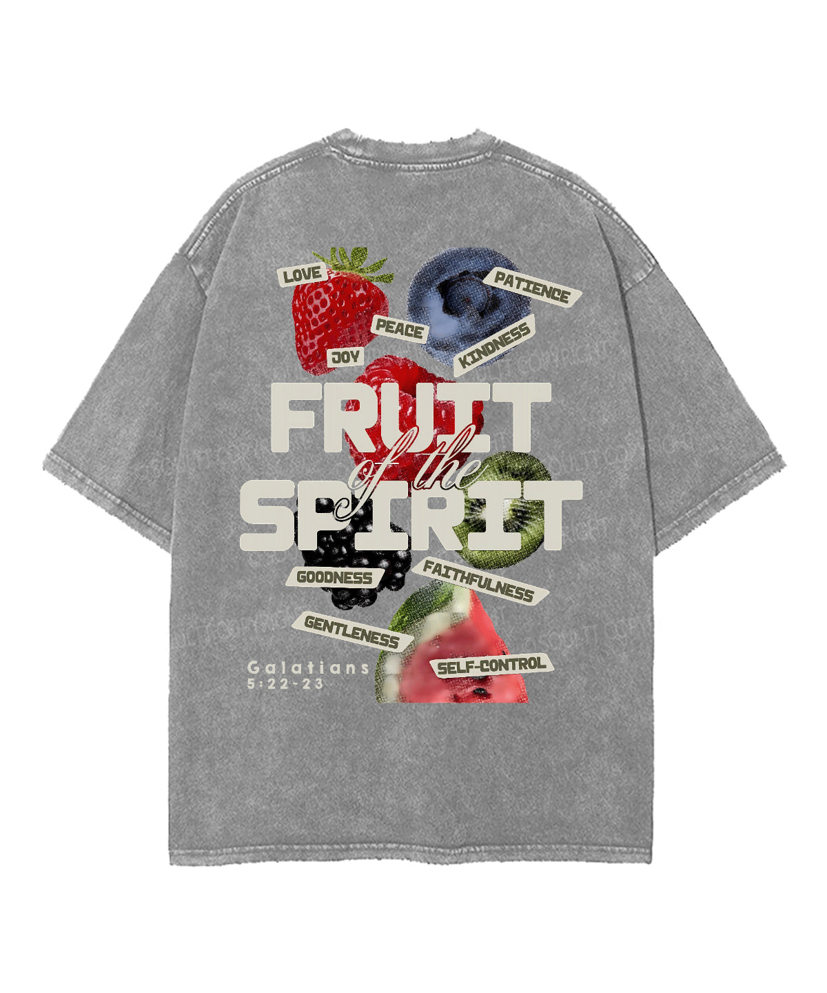 Fruit Of The Spirit Double Sided Unisex Washed Christian T-shirt
