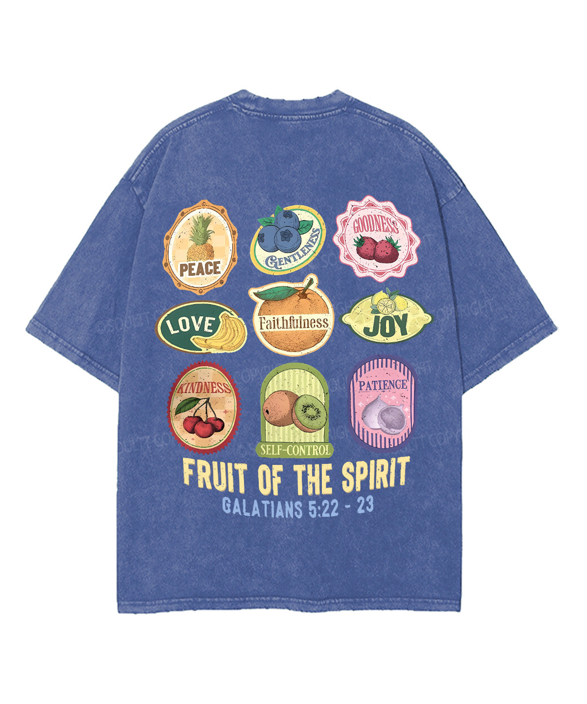 Fruit Of The Spirit Double Sided Unisex Washed Christian T-shirt