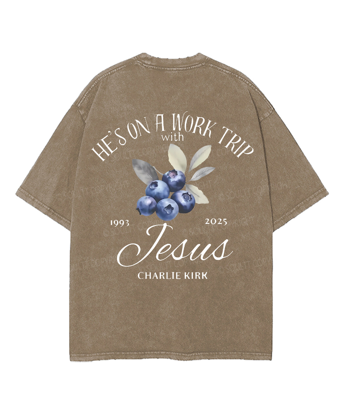He's On A Work Trip Double Sided Unisex Washed Christian T-shirt