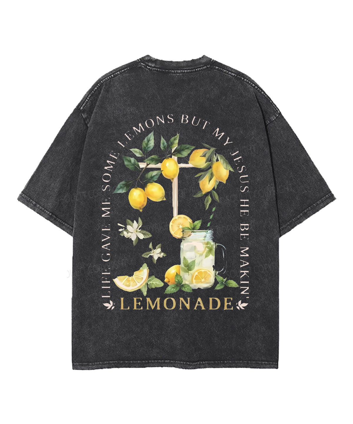 Life Gave Me Some Lemons Double Sided Unisex Washed Christian T-shirt