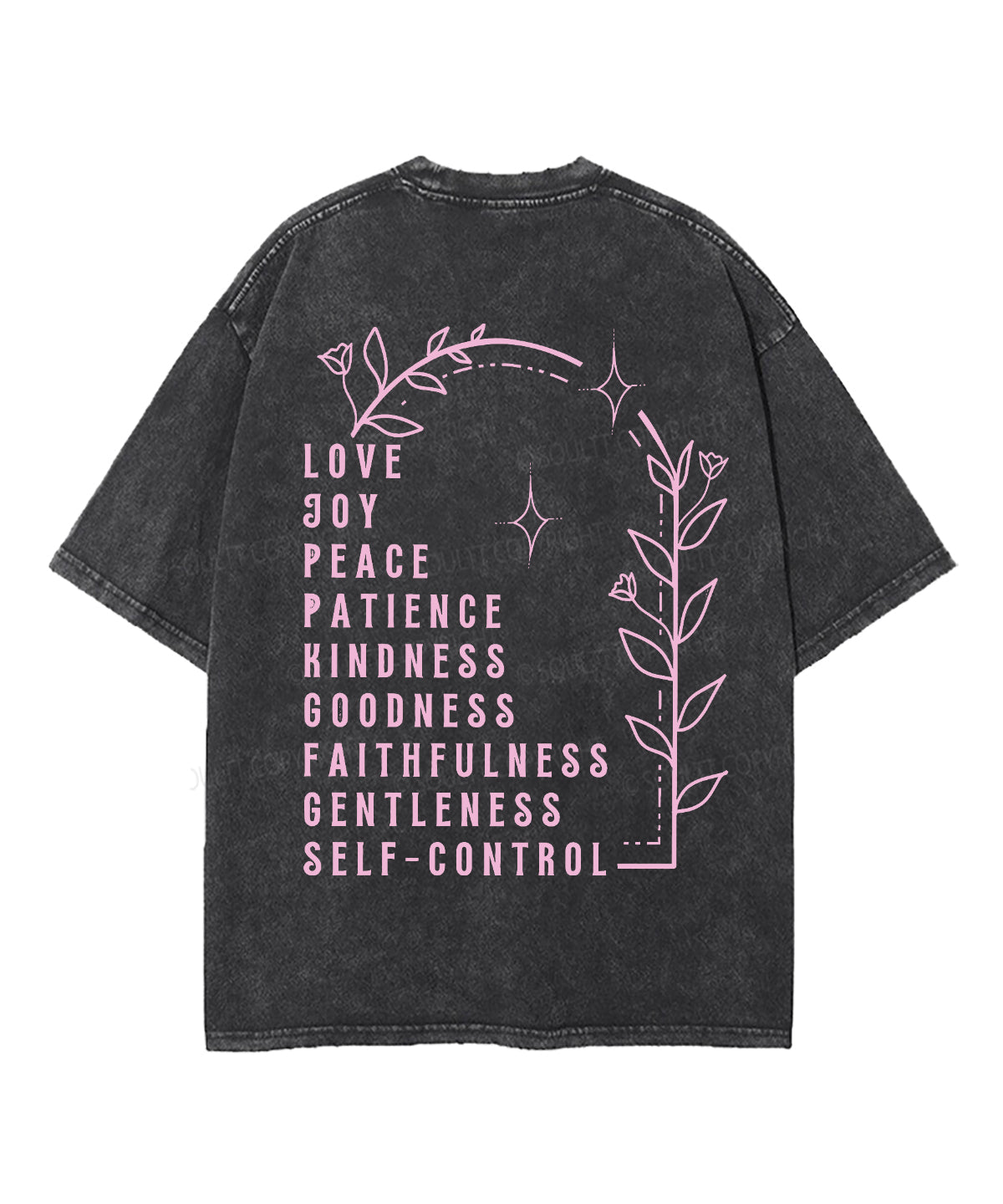 Fruit Of The Spirit Double Sided Unisex Washed Christian T-shirt