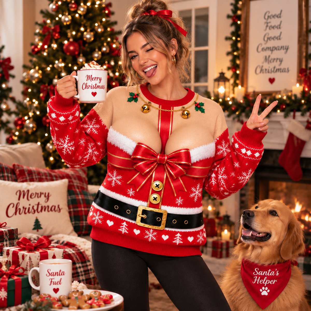 I'm Your Christmas Gift Funny Ugly Christmas Sweatshirt – Custom Skin Tone Holiday Sweater