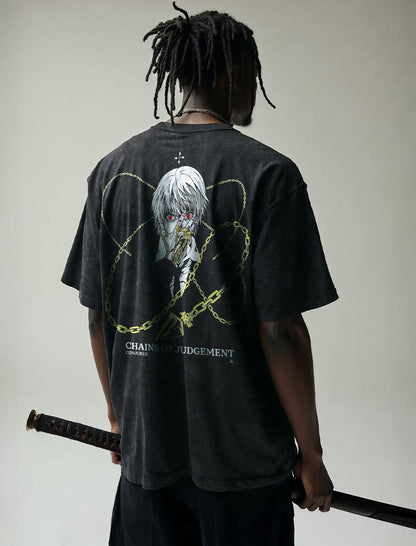 2-seitiges Vintage-T-Shirt „Kurapika“