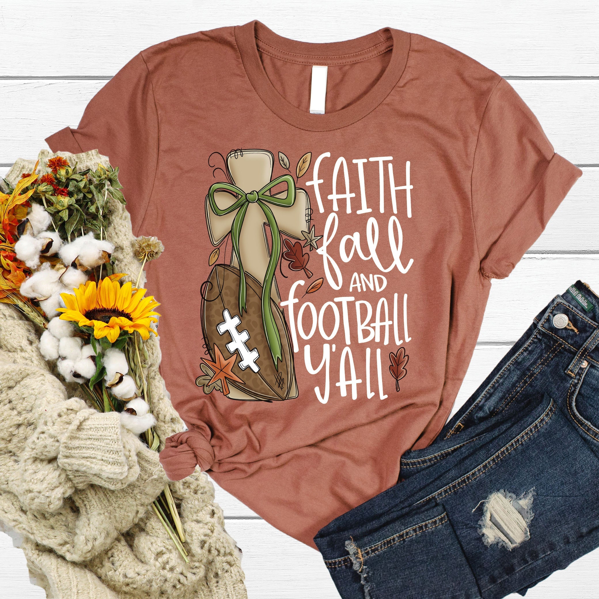 Faith Fall Football Tee