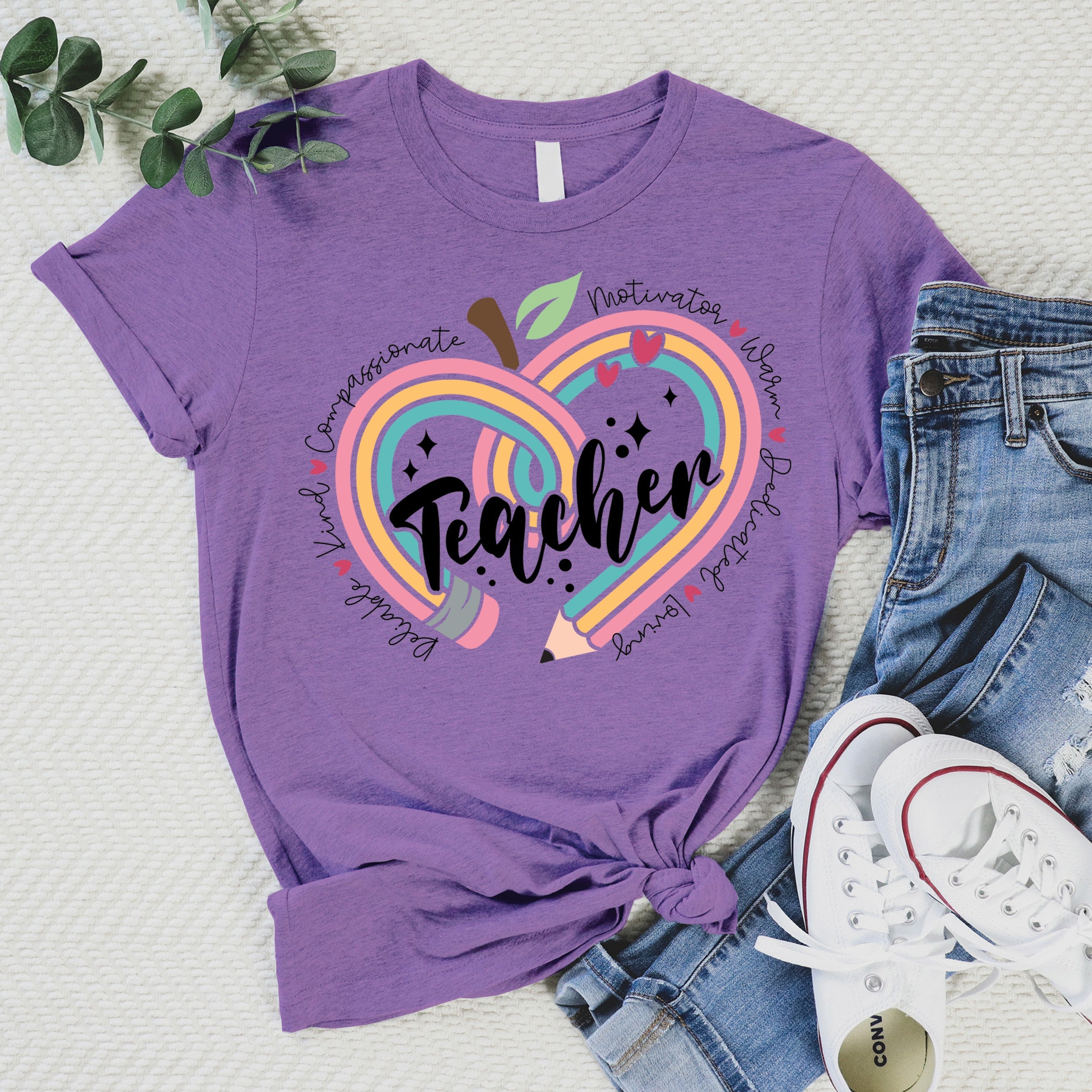 Teacher Pencil Heart Tee