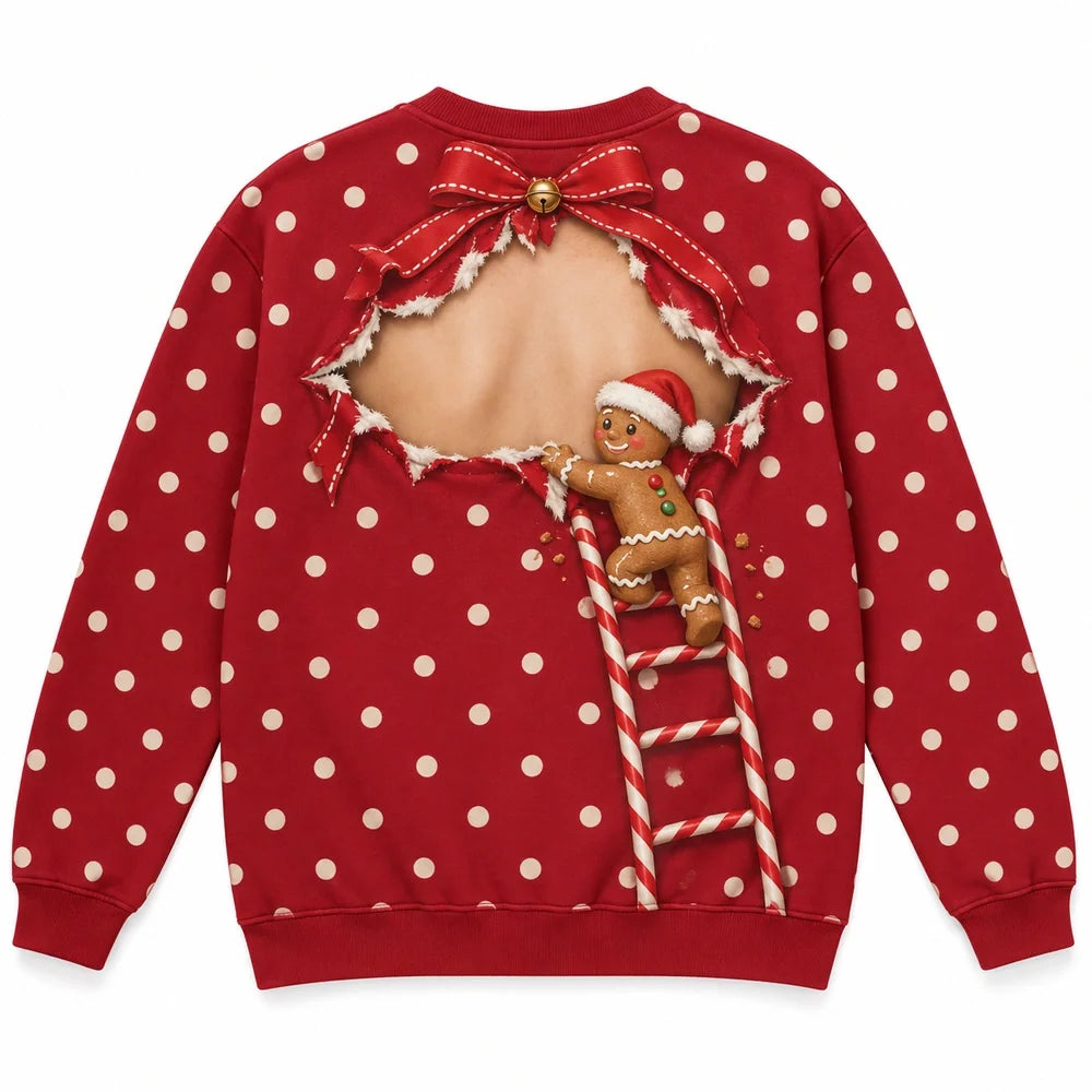 Gingerbread Mischief Funny Christmas Sweatshirt