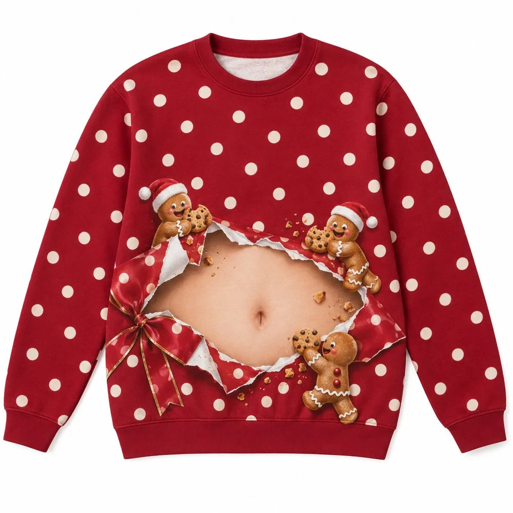 Gingerbread Mischief Funny Christmas Sweatshirt