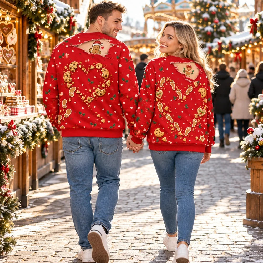 Gingerbread Partners in Crime Matching Christmas Sweatshirts